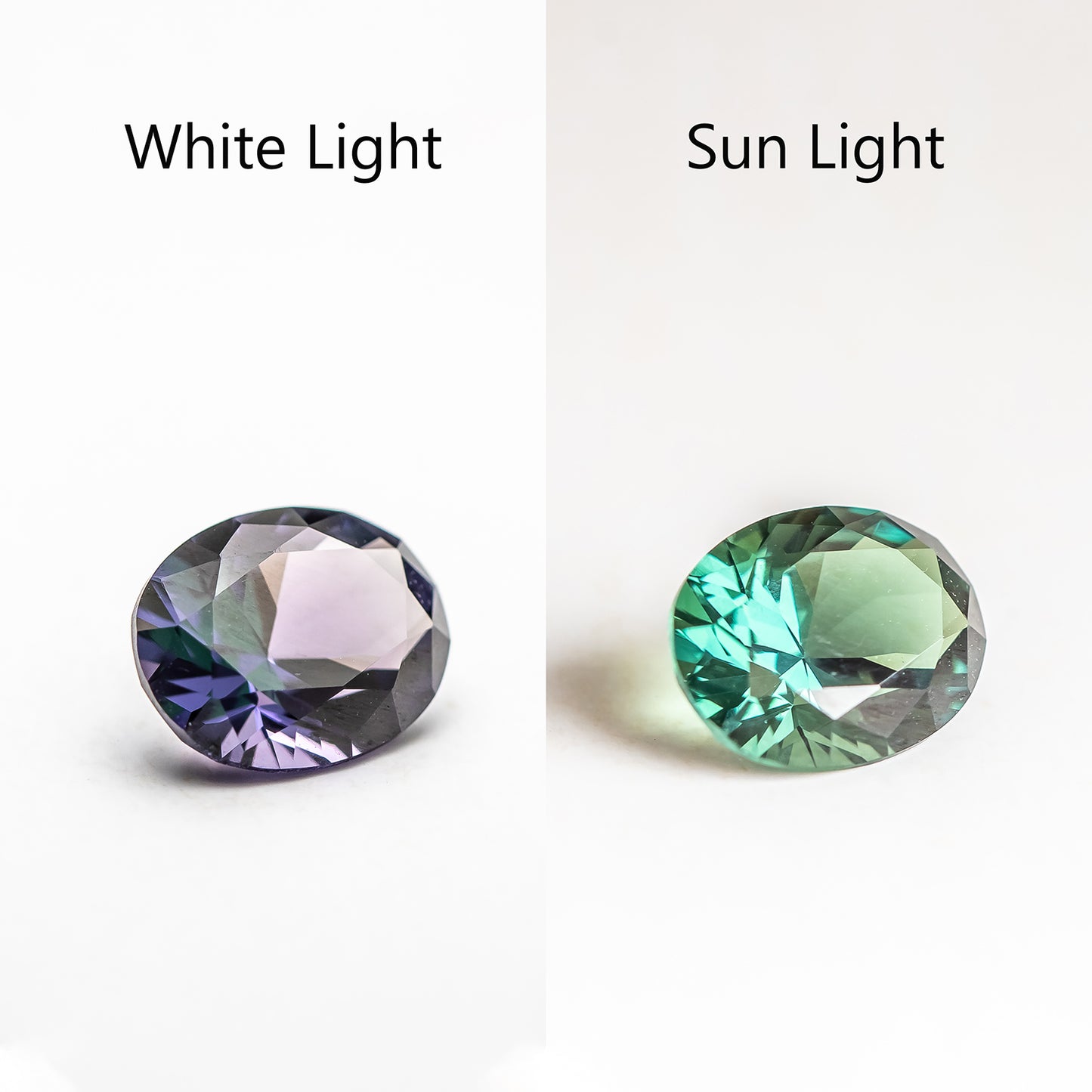 Nanosital #E-156 Alexandrite Color change Oval 12*10 mm, 11*9 mm, 10*8 mm, 9*7 mm