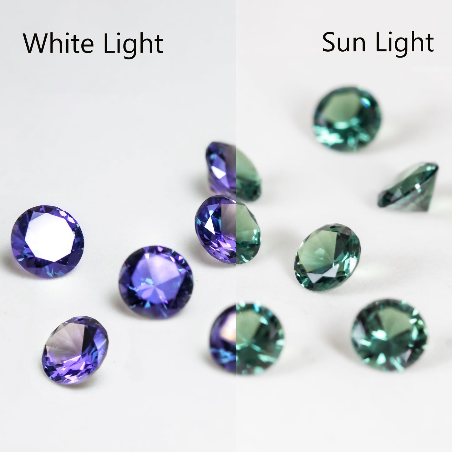 Nanosital #E-156 Color Change Round 6 mm , 6.5 mm, 7 mm