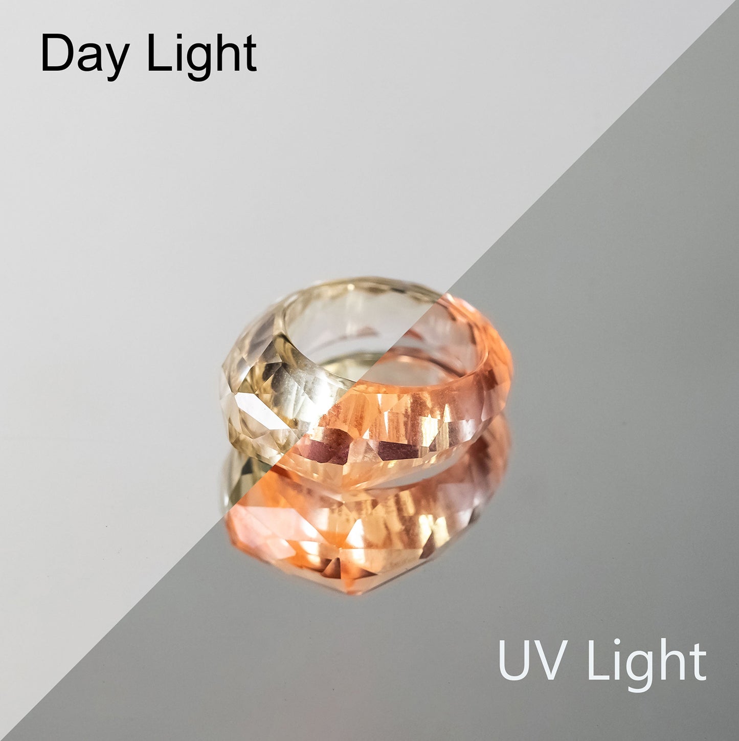 Nanosital UV Ring White, Yellow, Pink and Champagne size 17.5 m , US size 7