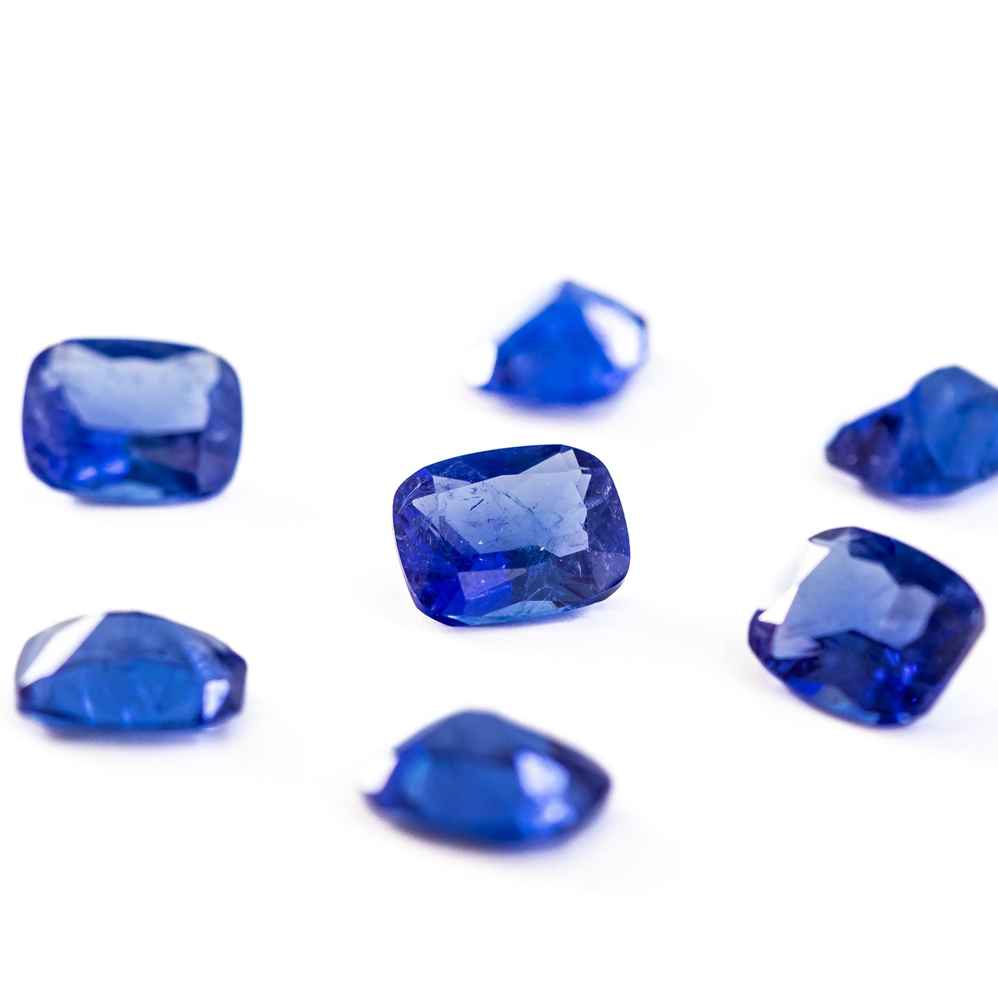 Nanosital #Z-597 Blue Sapphire with inclusions cushion 10*8 mm