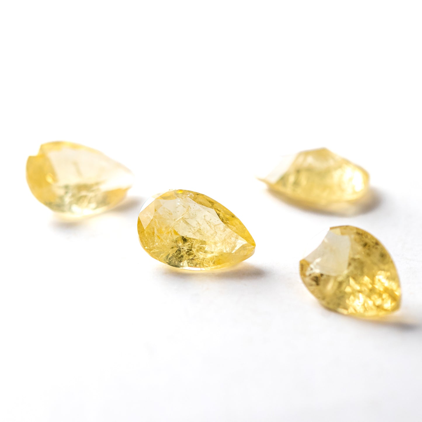 Nanosital #Z-7606 Yellow Sapphire with inclusions Pear 10*7 mm