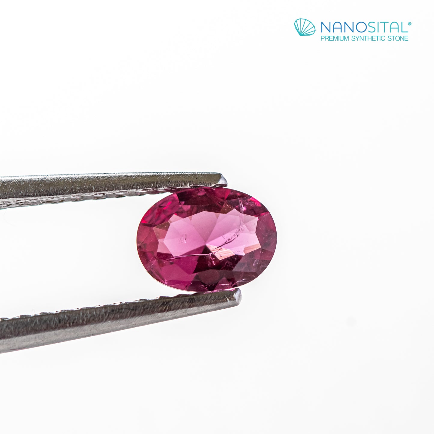 Nanosital #Z-R4 Rubellite with inclusions Oval 8*6 mm