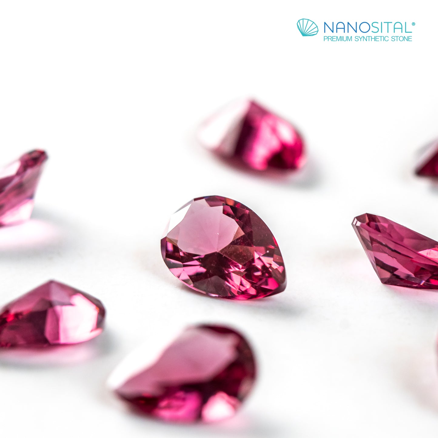 Nanosital #Z-R4 Rubellite with inclusions Pear 10*7 mm