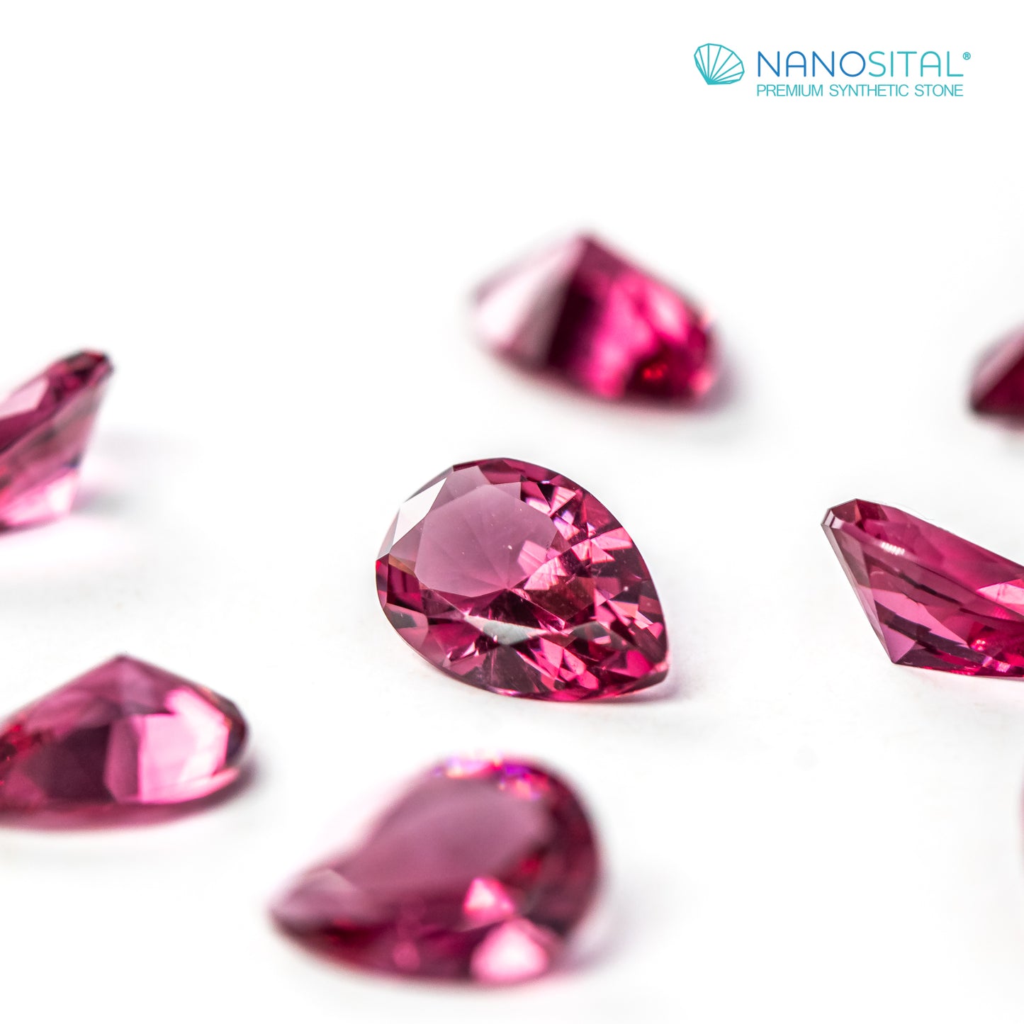 Nanosital #Z-R4 Rubellite with inclusions Pear 10*7 mm