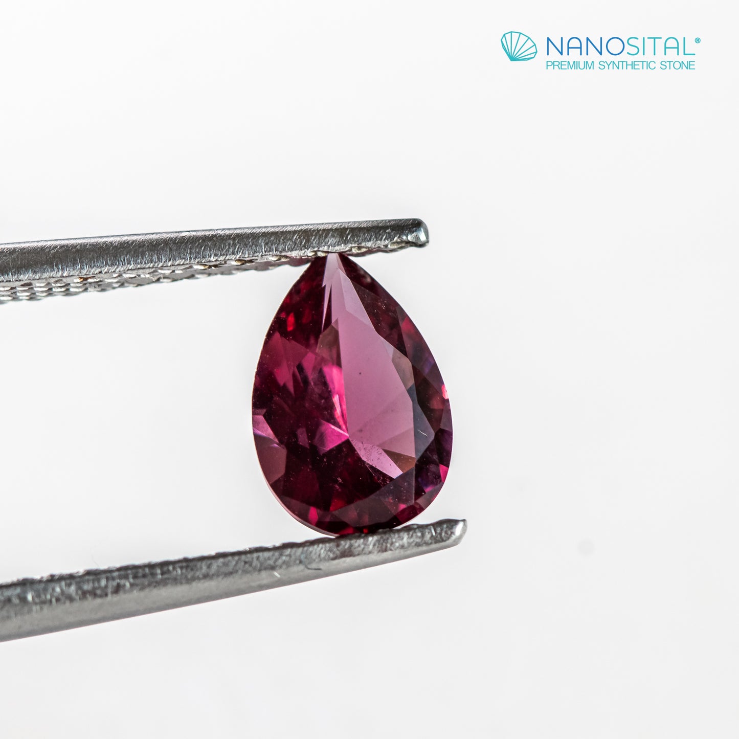 Nanosital #Z-R4 Rubellite with inclusions Pear 10*7 mm