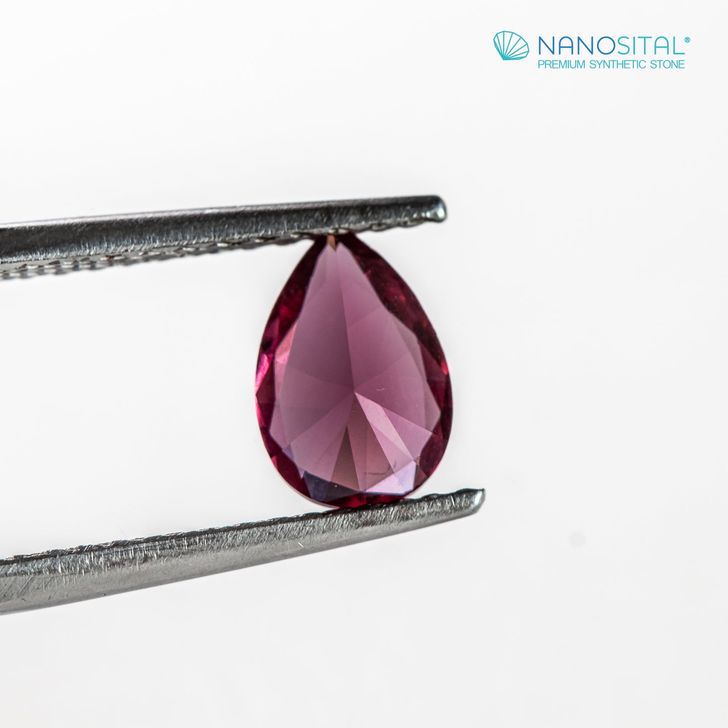 Nanosital #Z-R4 Rubellite with inclusions Pear 10*7 mm