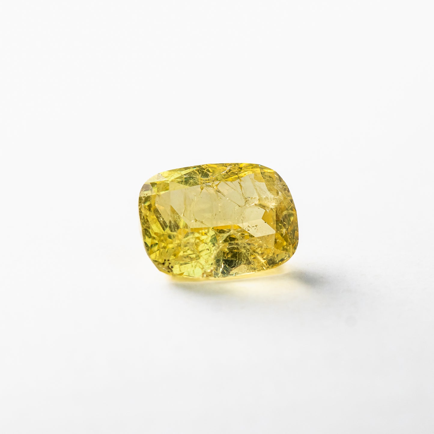 Nanosital #Z-7607 Yellow Sapphire with inclusions Cushion 16*12 mm