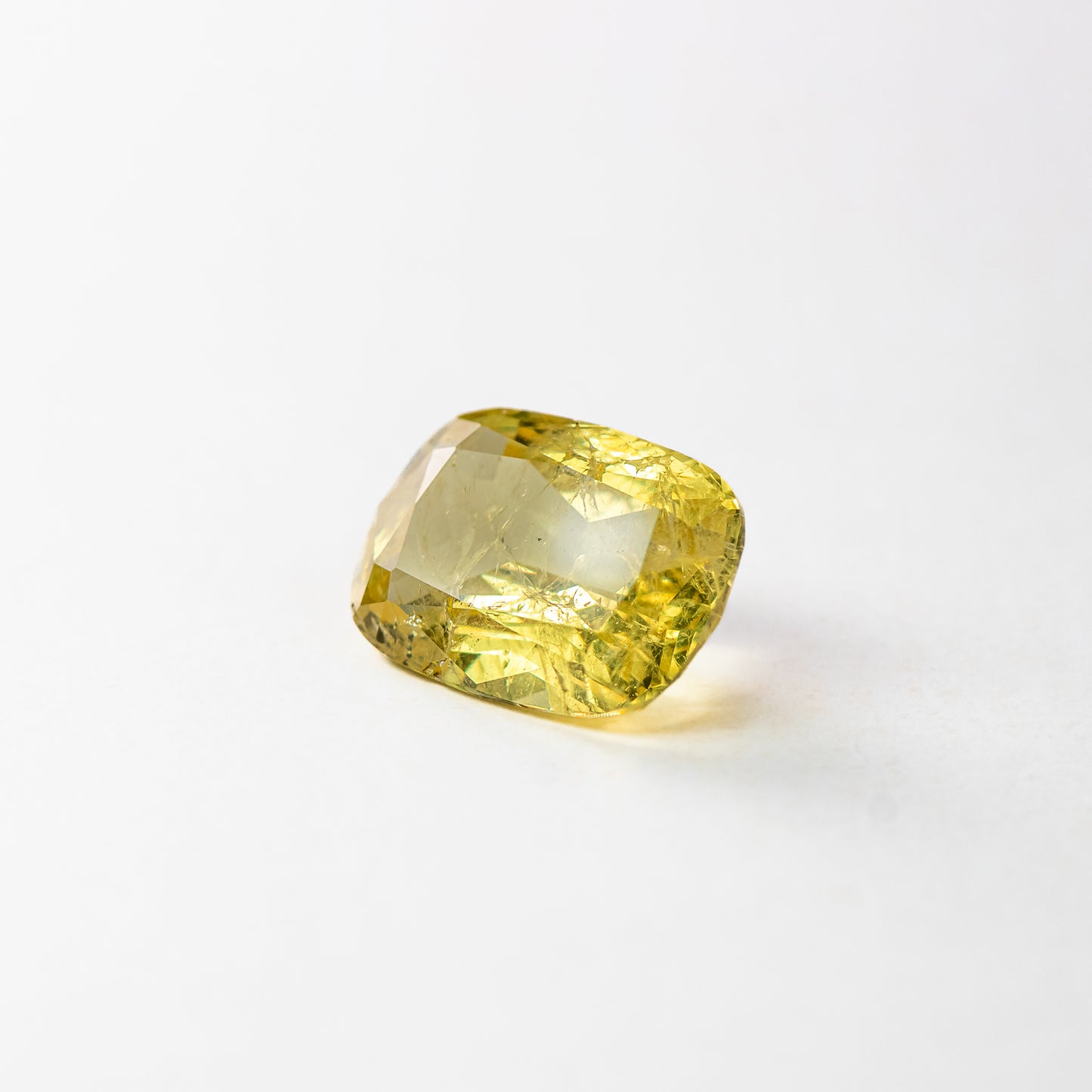 Nanosital #Z-7607 Yellow Sapphire with inclusions Cushion 16*12 mm