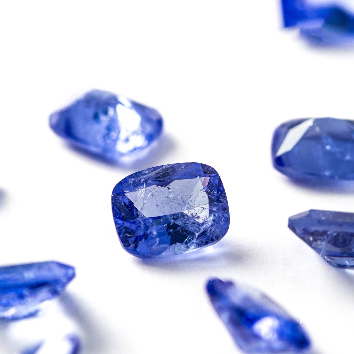 Nanosital #Z-146 Tanzanite Light with inclusions Cushion 10*8 mm