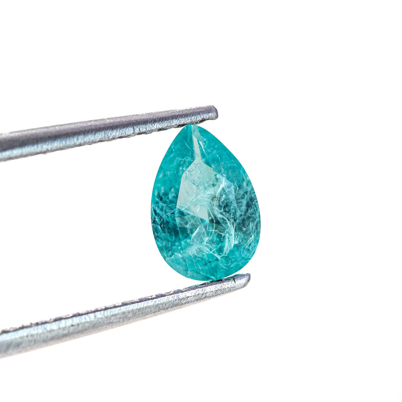 Nanosital #Z-7309 Blue Paraiba with inclusions Pear 10*7 mm