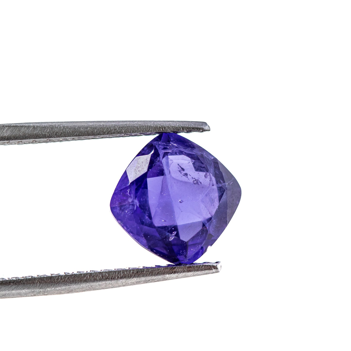 Nanosital #Z-124 Tanzanite with inclusions Cushion 10*10 mm, 8*8 mm