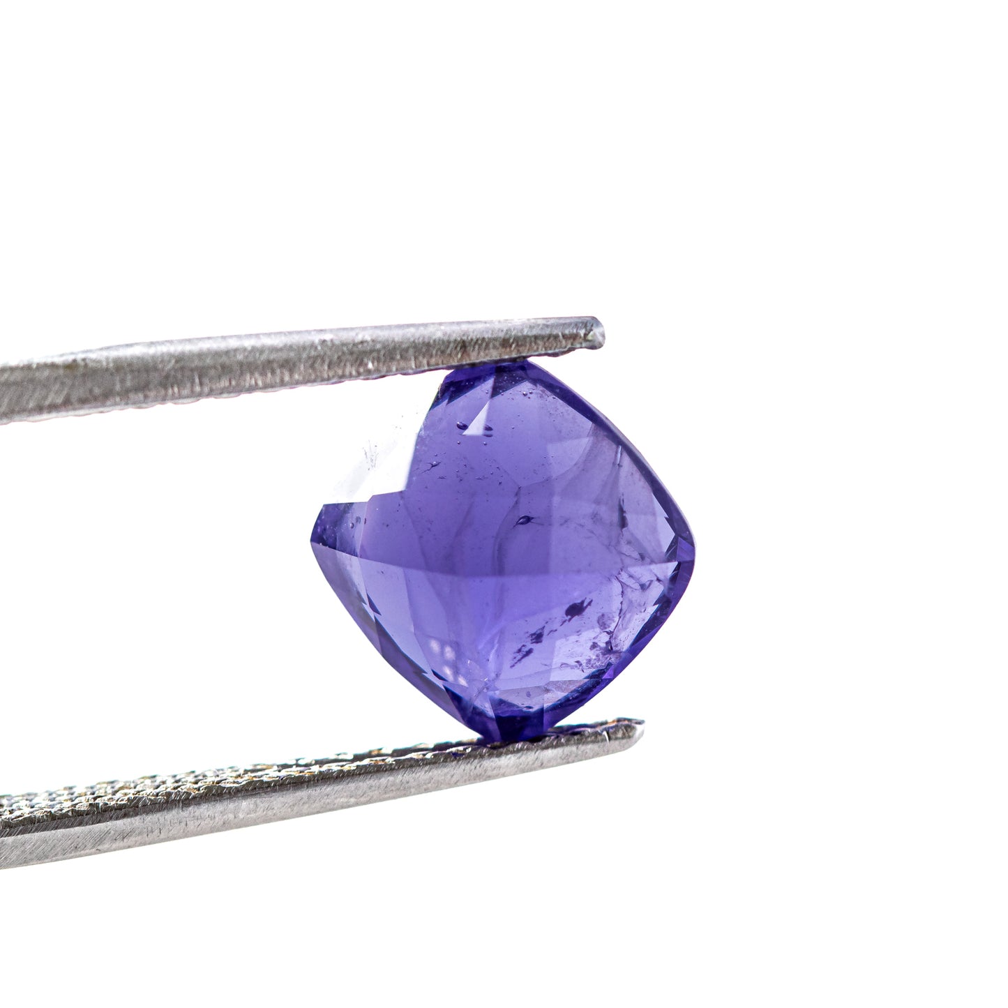 Nanosital #Z-124 Tanzanite with inclusions Cushion 10*10 mm, 8*8 mm