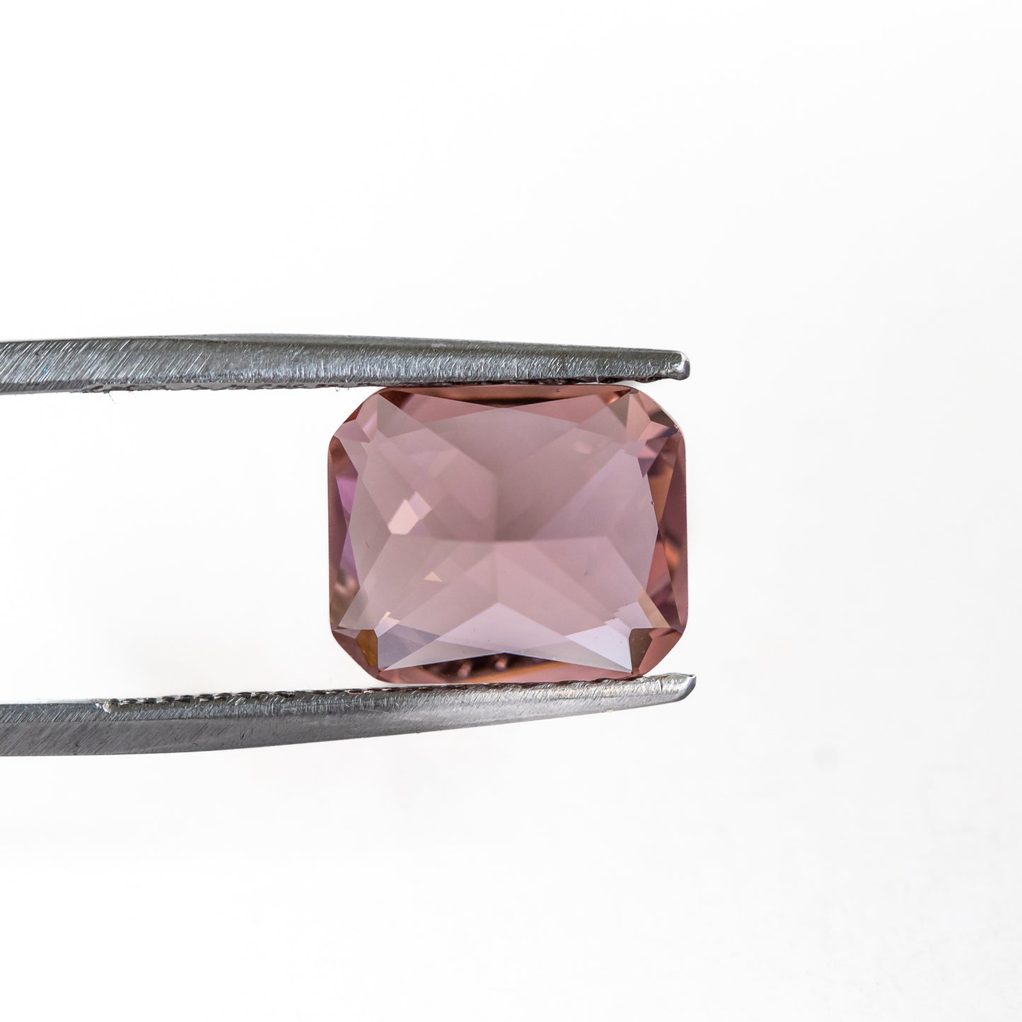 Nanosital #E-195 Morganite Dark Octagon 12*10 mm, 8*6 mm
