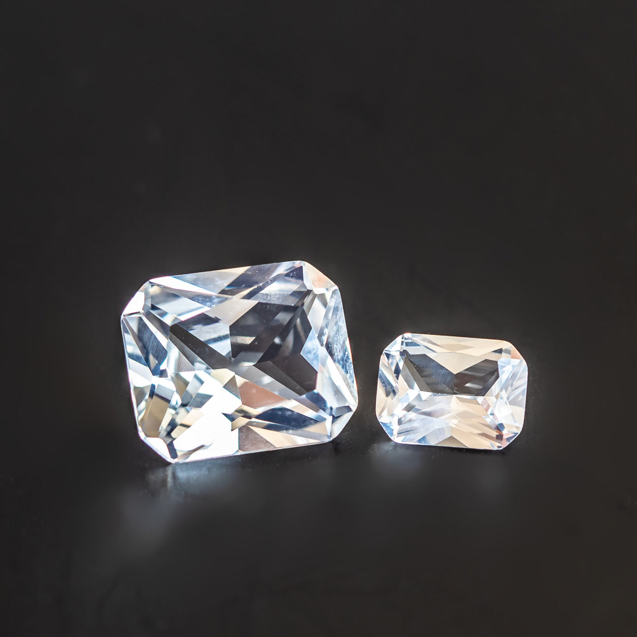 Nanosital #A-1345 White Topaz Octagon 12*10 mm, 8*6 mm