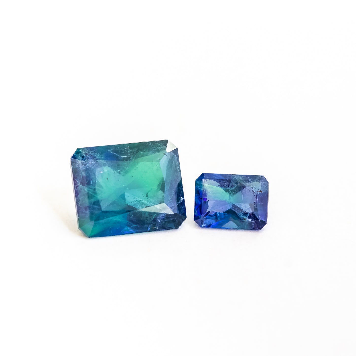 Nanosital #Z-22+Z-597 Dark Blue-green Mélange Octagon 12*10 mm, 8*6 mm