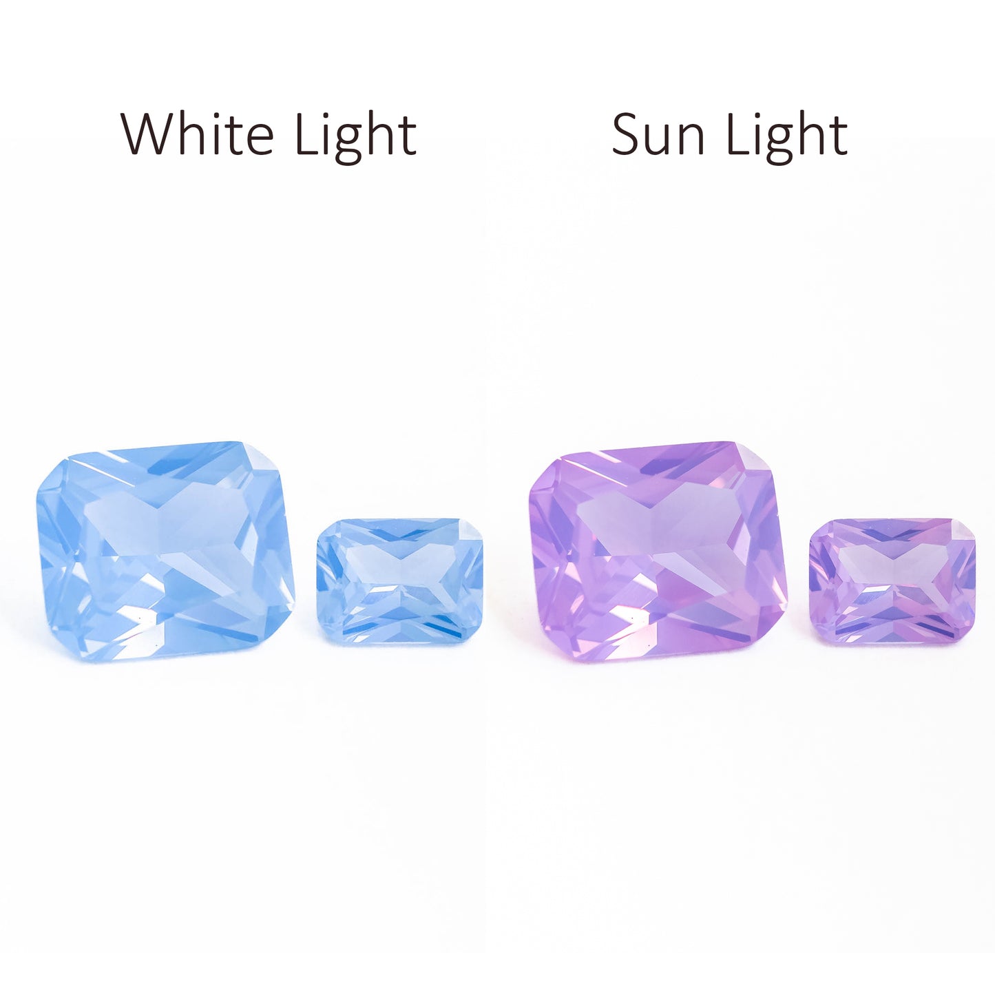 Nanosital #009 Color Change Lavender Octagon 12*10 mm, 8*6 mm