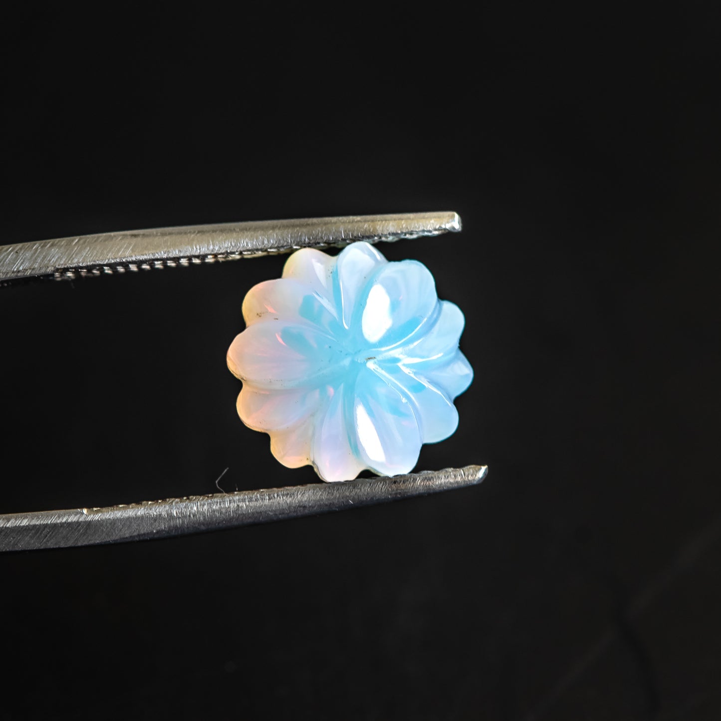 Nanosital #001 White Opal Flower 12 mm, 10 mm