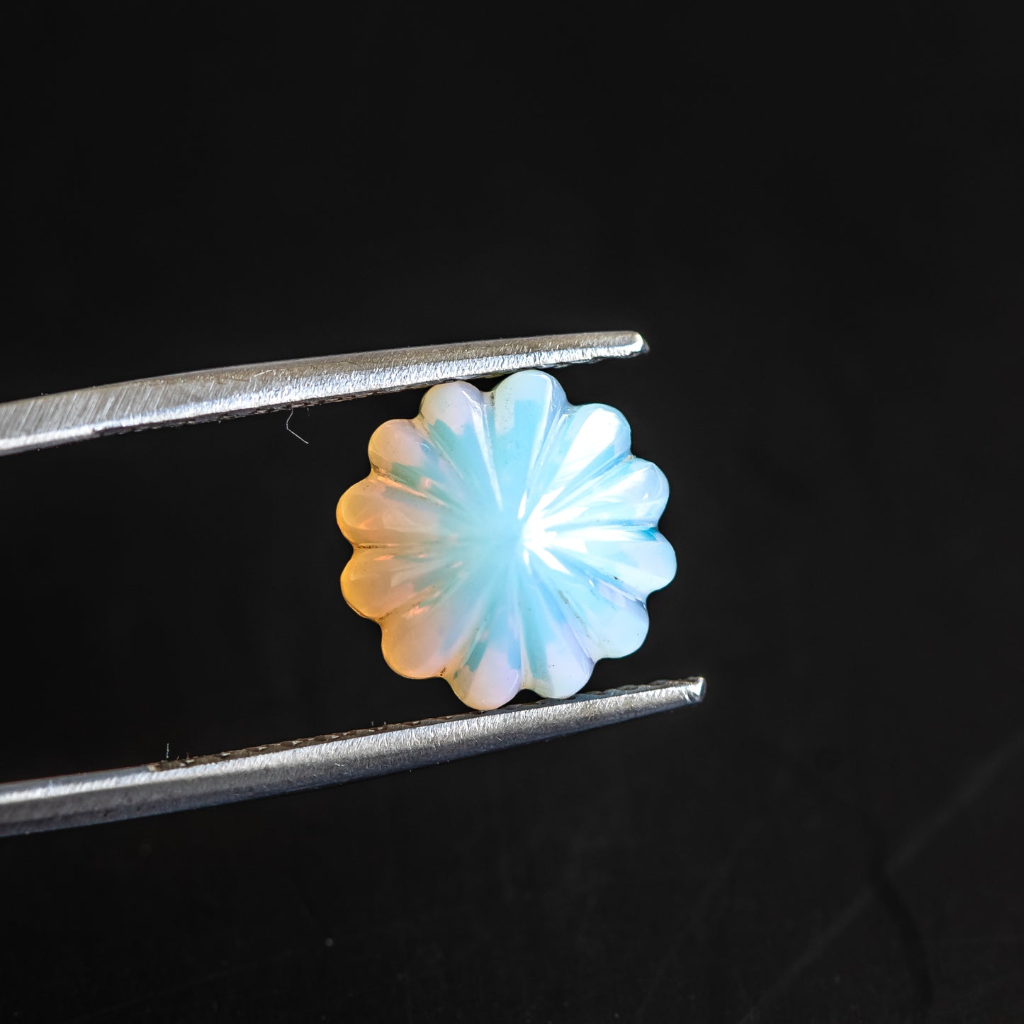 Nanosital #001 White Opal Flower 12 mm, 10 mm