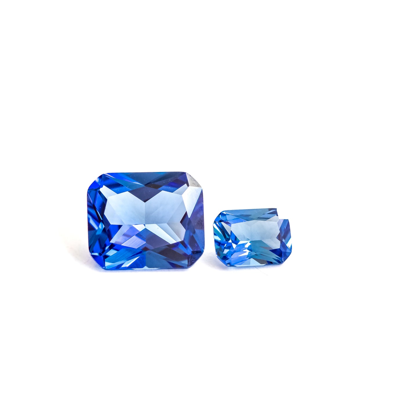 Nanosital #A-472 Sapphire Blue Light Octagon 12*10 mm, 8*6 mm