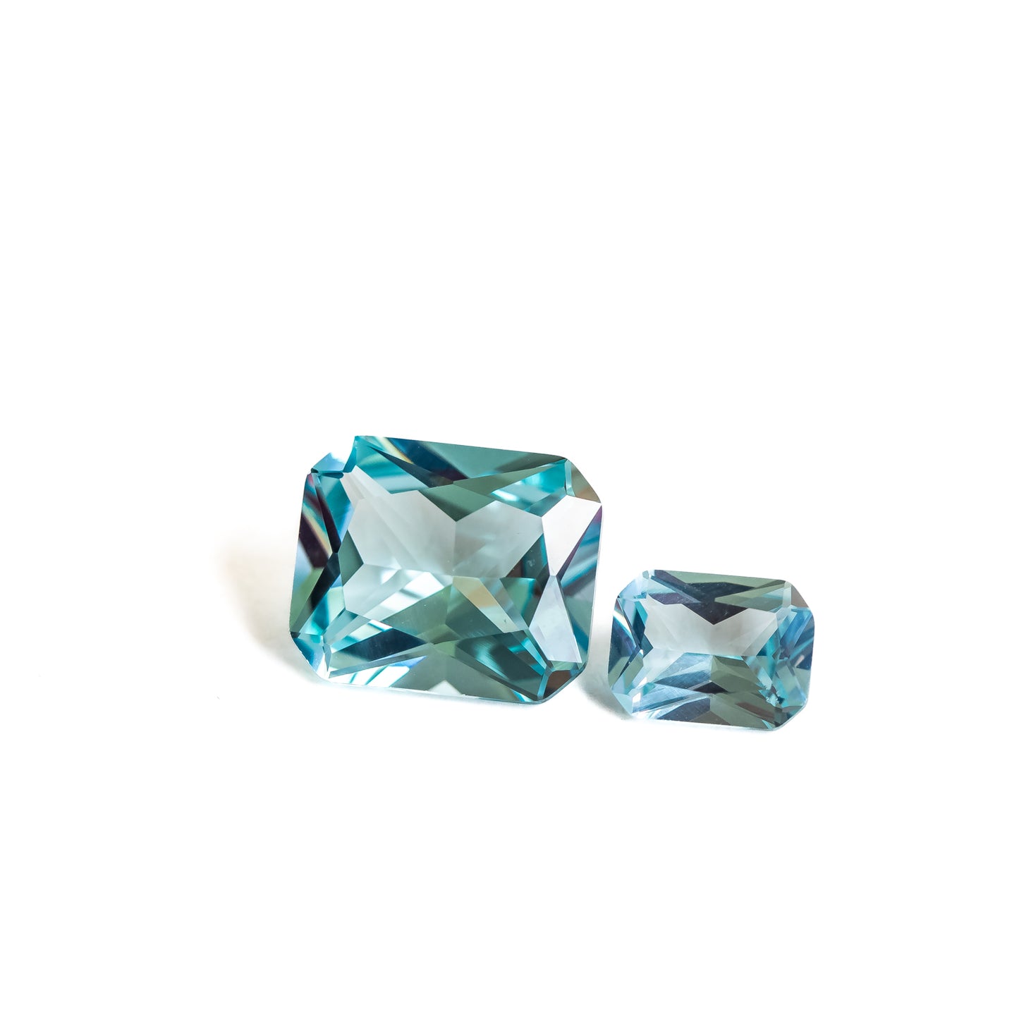 Nanosital #A-150 Aquamarine Octagon 12*10 mm, 8*6 mm