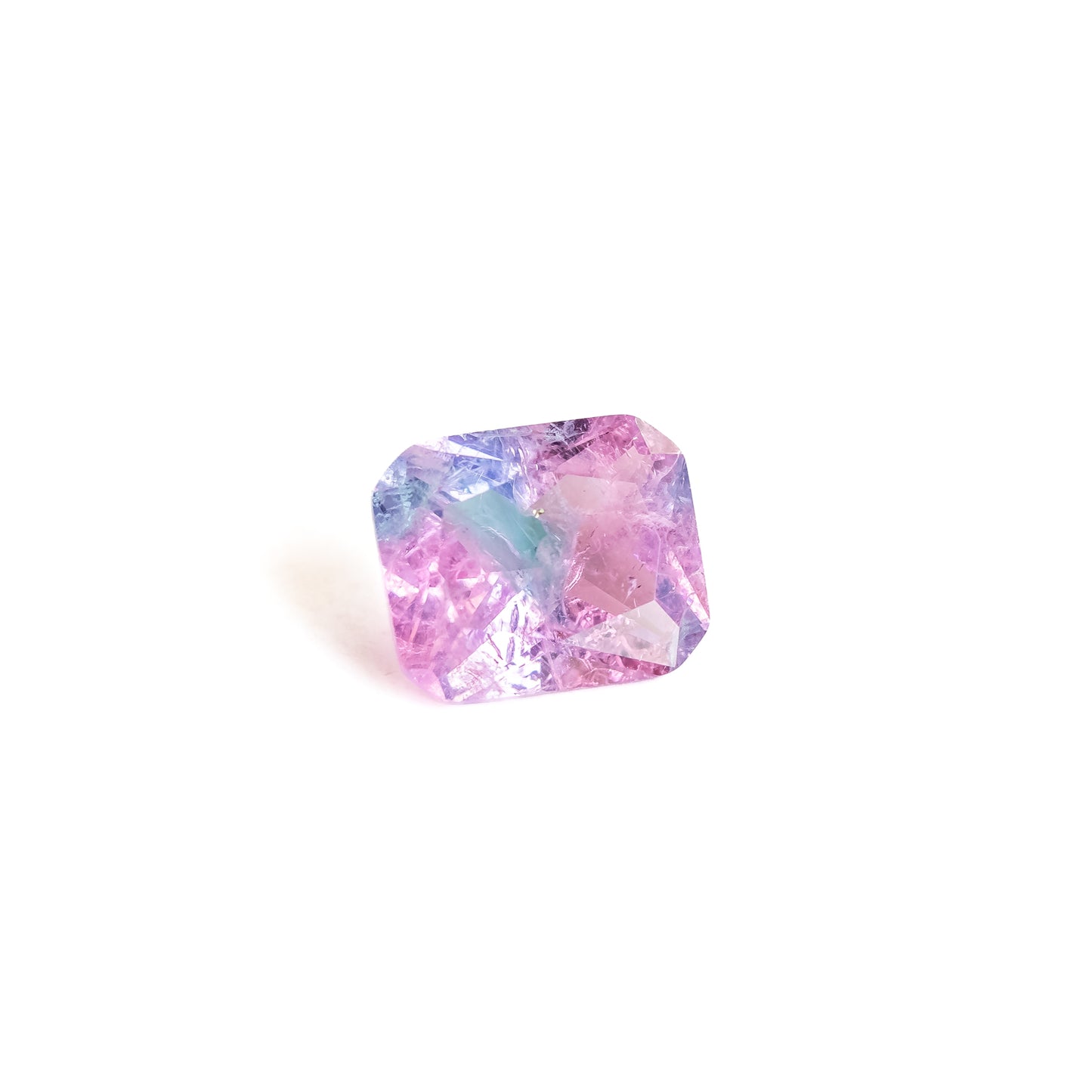 Nanosital #A-3674+A-7309 Pink-Blue Mélange Octagon 12*10 mm, 8*6 mm