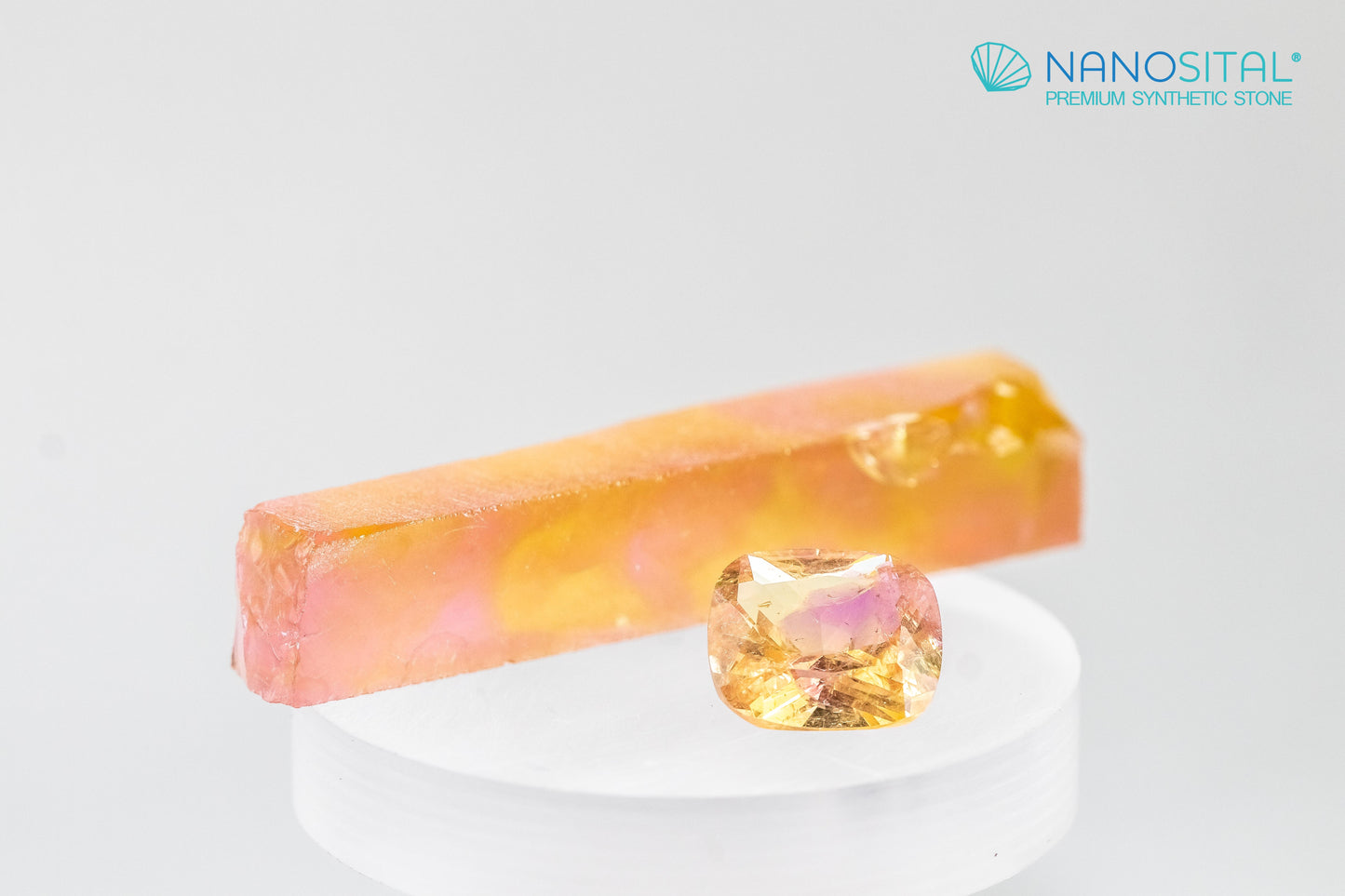 Nanosital #E-399+ A-8483 Yellow-Pink Mélange Cushion 16*14 mm