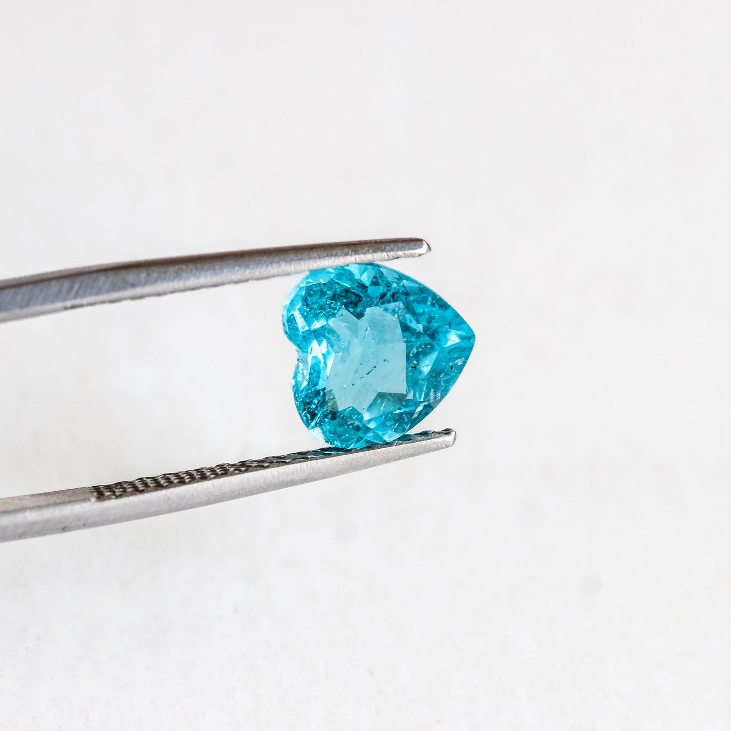Nanosital #Z-P7 Paraiba with inclusions Heart 8.8 mm, 10 mm