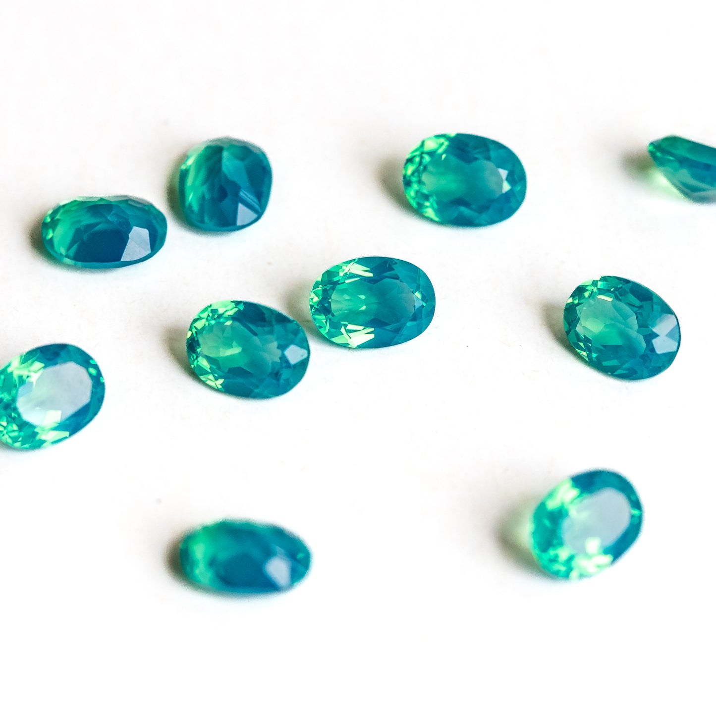 Nanosital #C-204/2 Green Opal Oval 14*12 mm, 12*10 mm, 10*8 mm, 8*6 mm