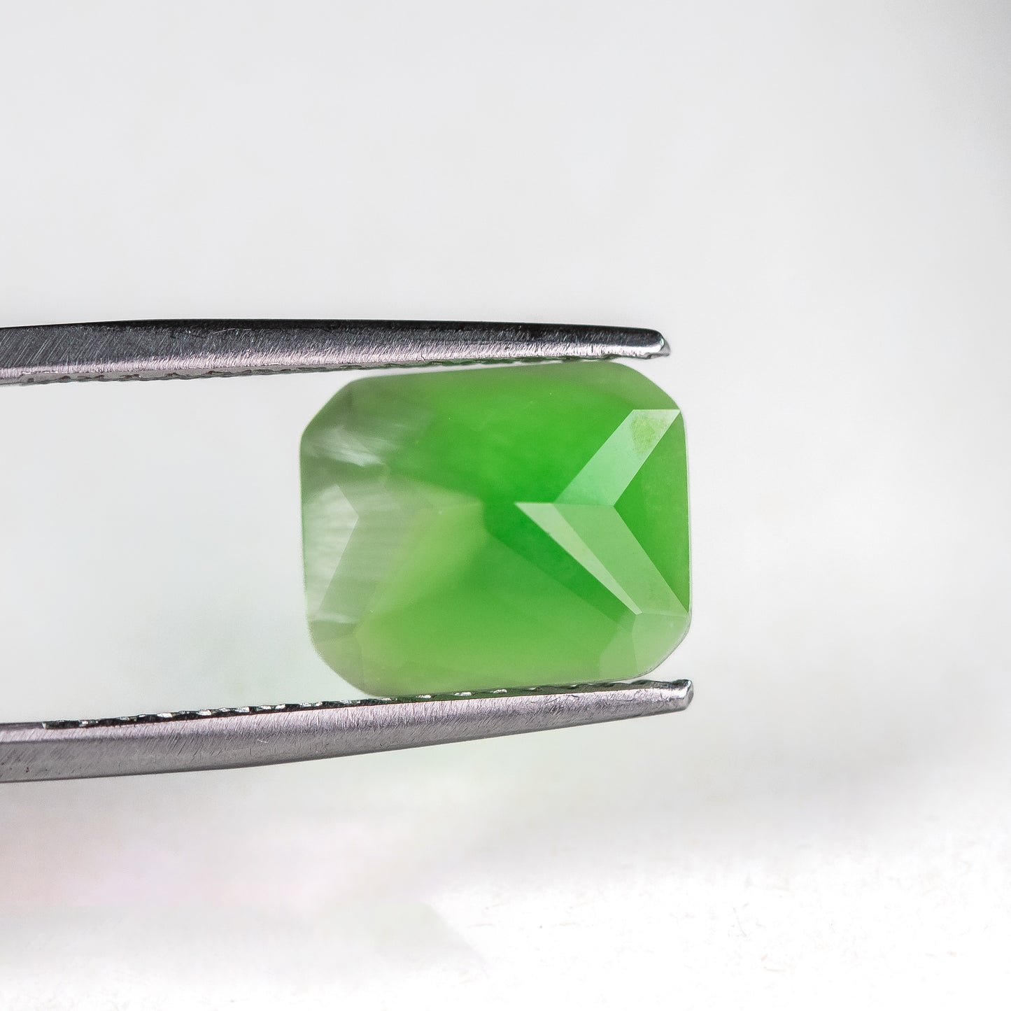 Nanosital #A-2623 Cat's eye Light Green Octagon 12*10 mm , 8*6 mm