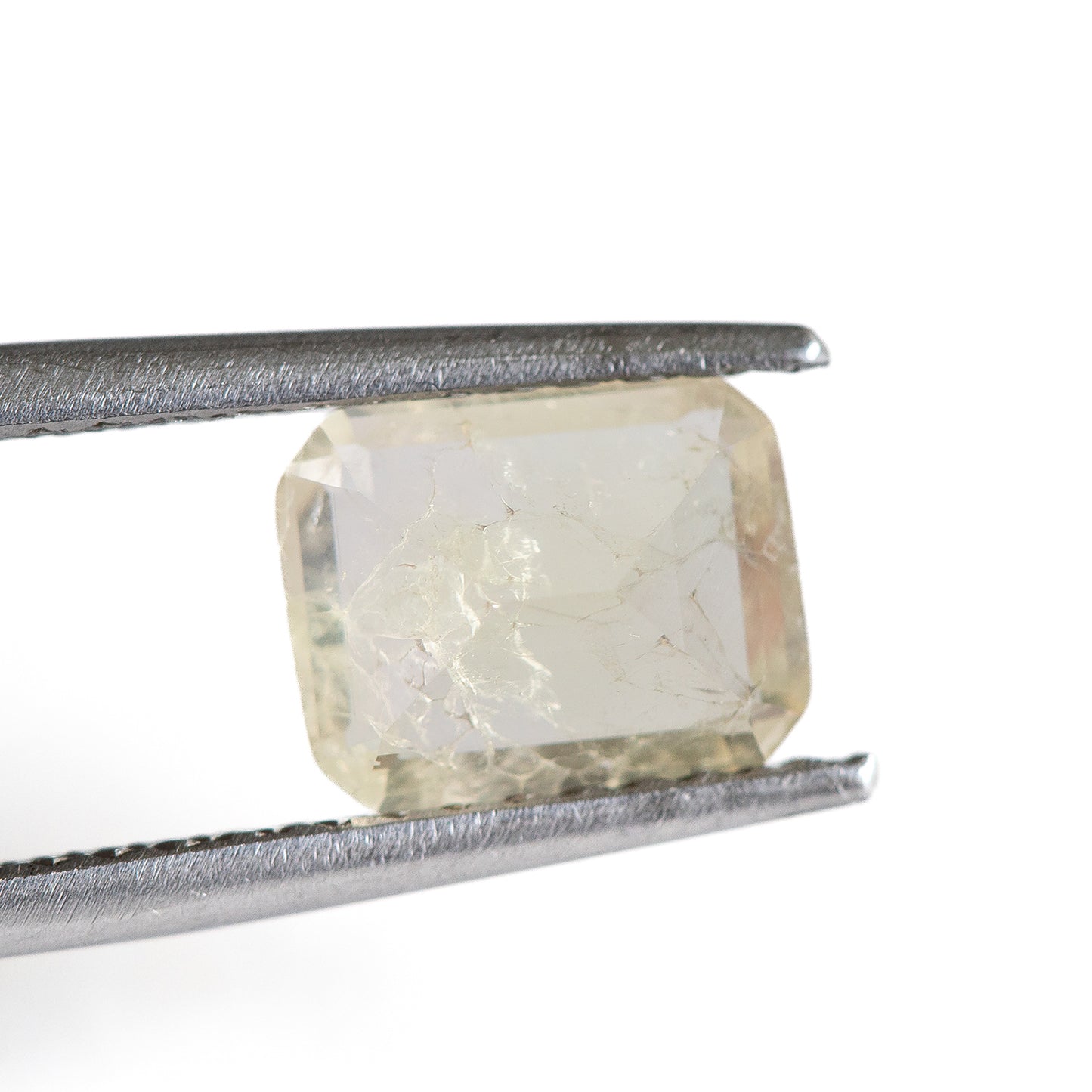 Nanosital #Z-7608 Light Yellow Sapphire with inclusions Octagon 10*8 mm