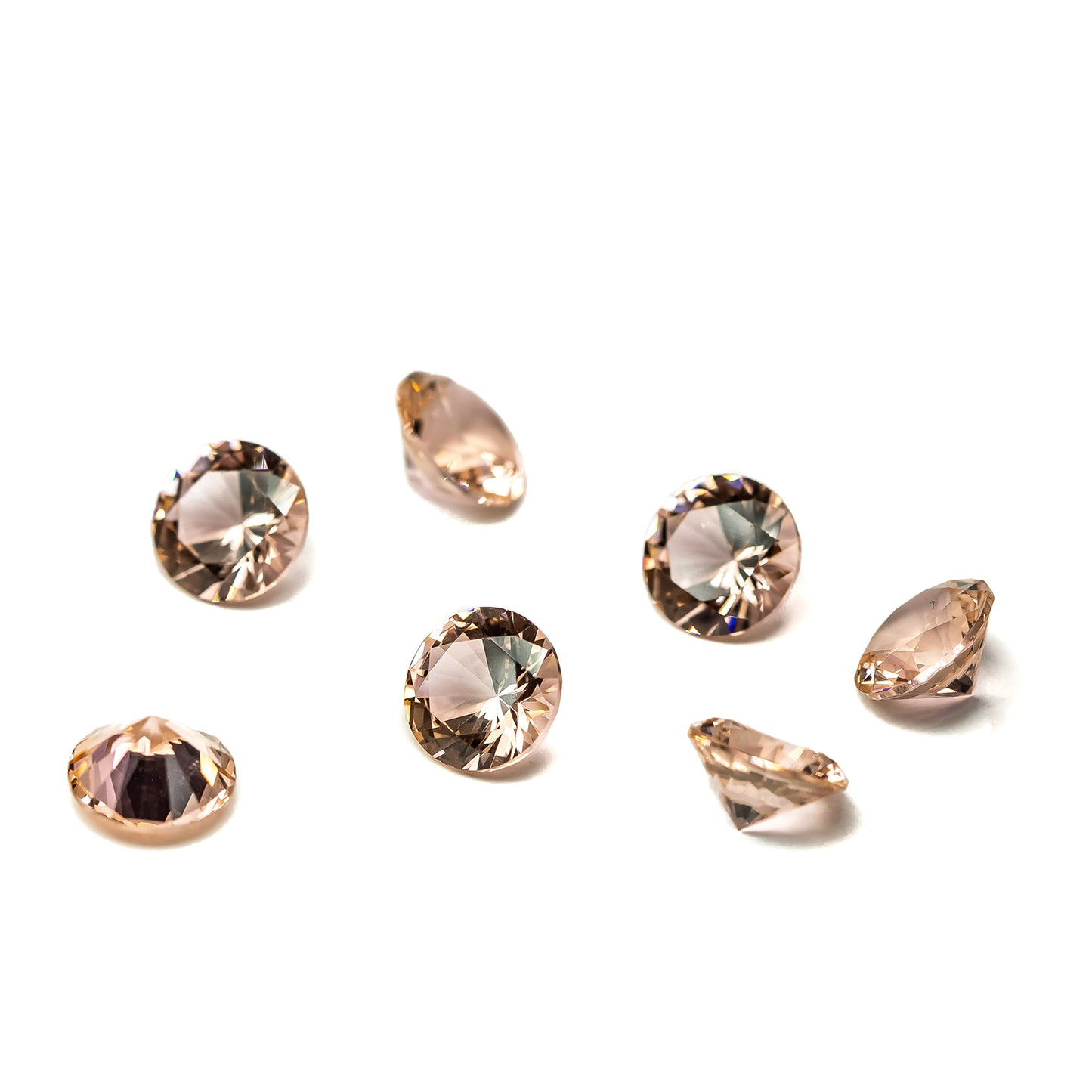 Nanosital #B-4828 Sapphire Peach Round 8 mm, 6.5 mm