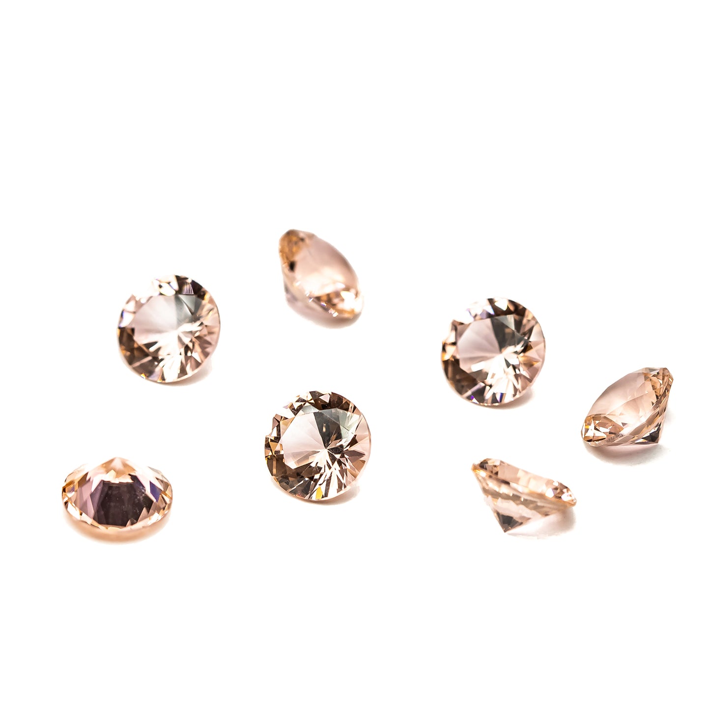 Nanosital #B-4828 Sapphire Peach Round 8 mm, 6.5 mm