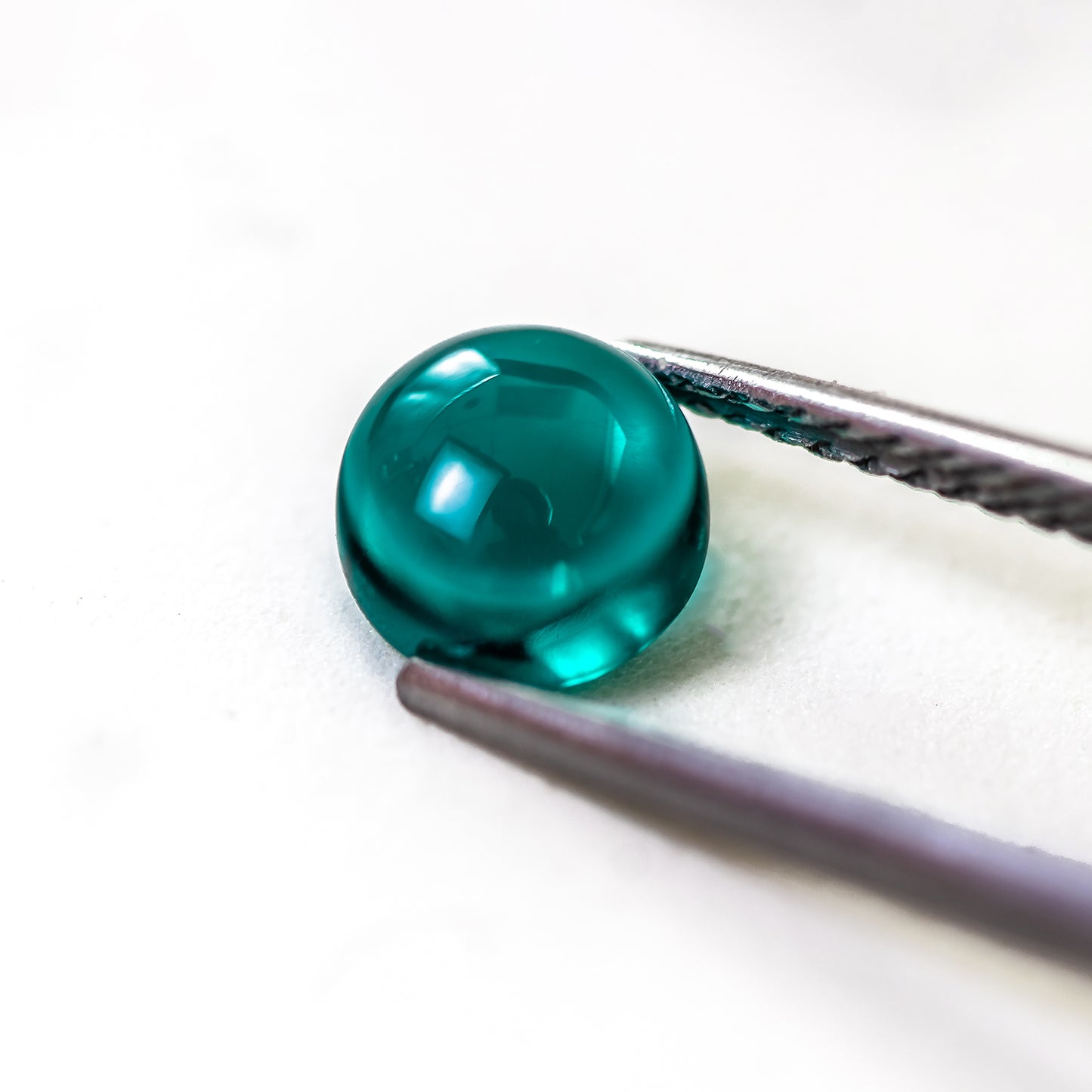 Nanosital #C-210 Arctic Green Dark Round cabochon 8 mm, 8.5 mm
