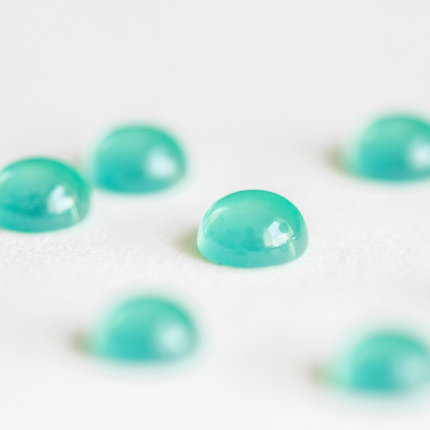 Nanosital #E-170 Spinel Mint Round Cabochon 8 mm, 6 mm , 5 mm