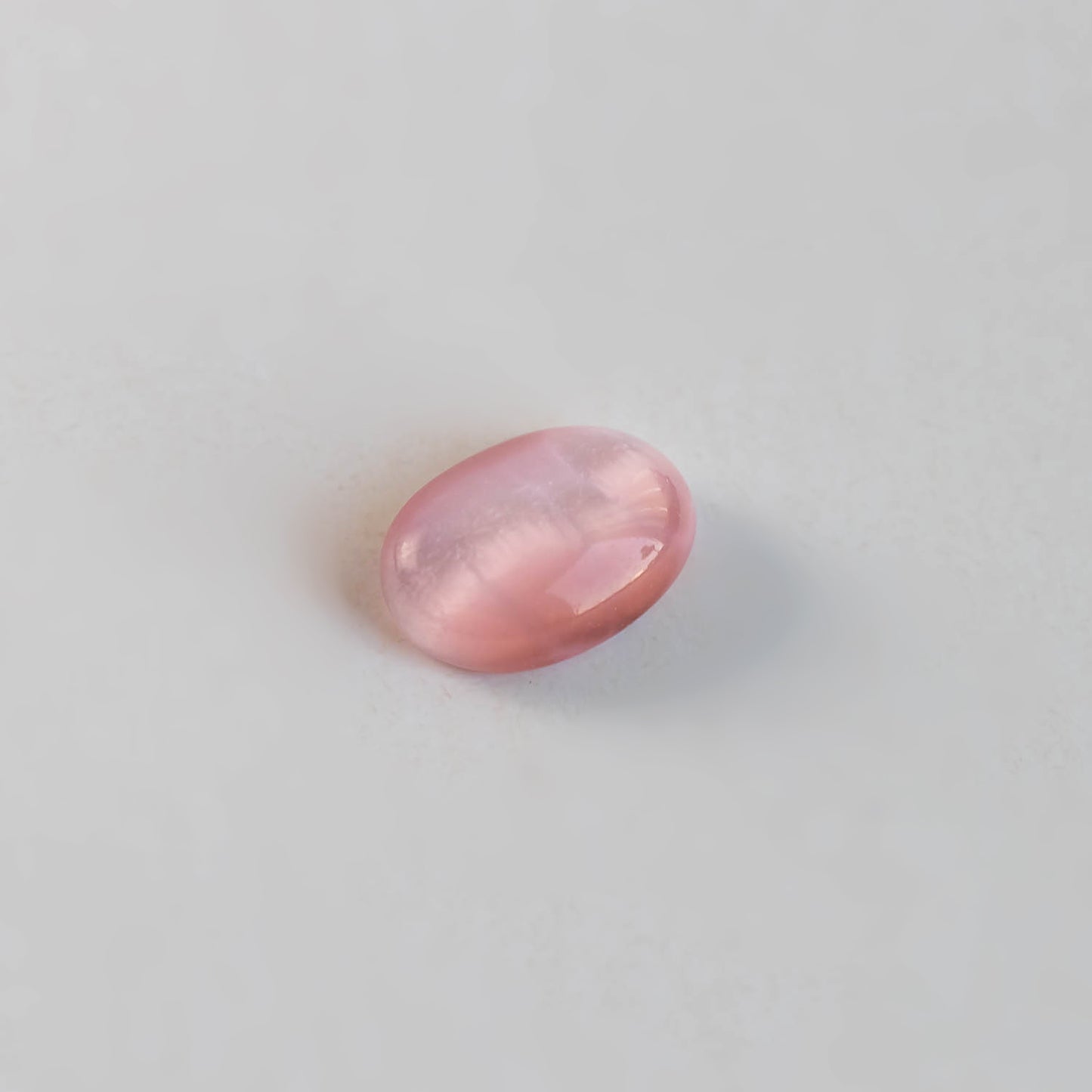 Nanosital #A-8551 Cat's eye Pink Oval Cab 14*10 mm