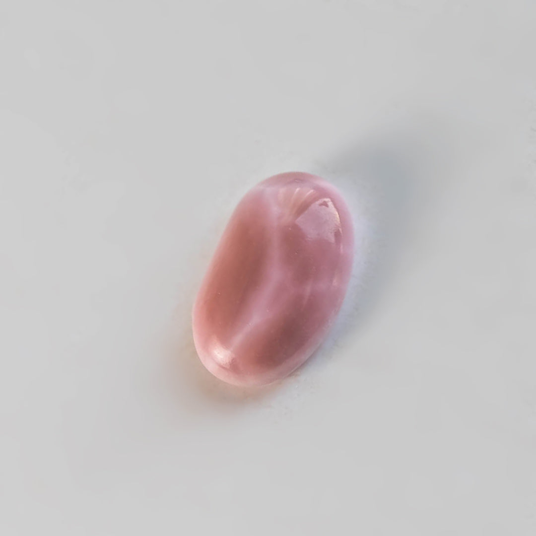Nanosital #A-8551 Cat's eye Pink Oval Cab 14*10 mm