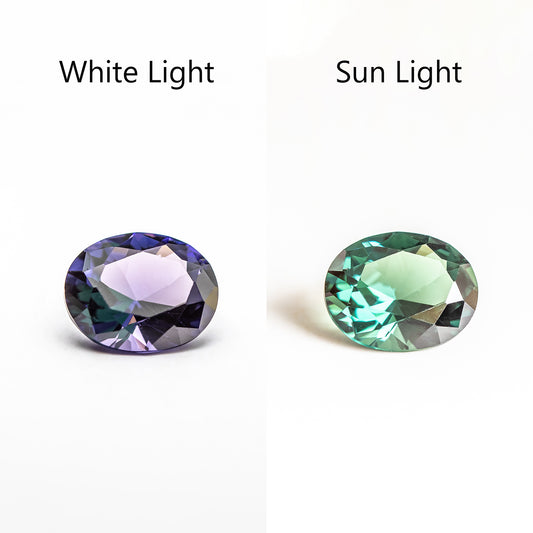 Nanosital #E-156 Alexandrite Color change Oval 12*10 mm, 11*9 mm, 10*8 mm, 9*7 mm