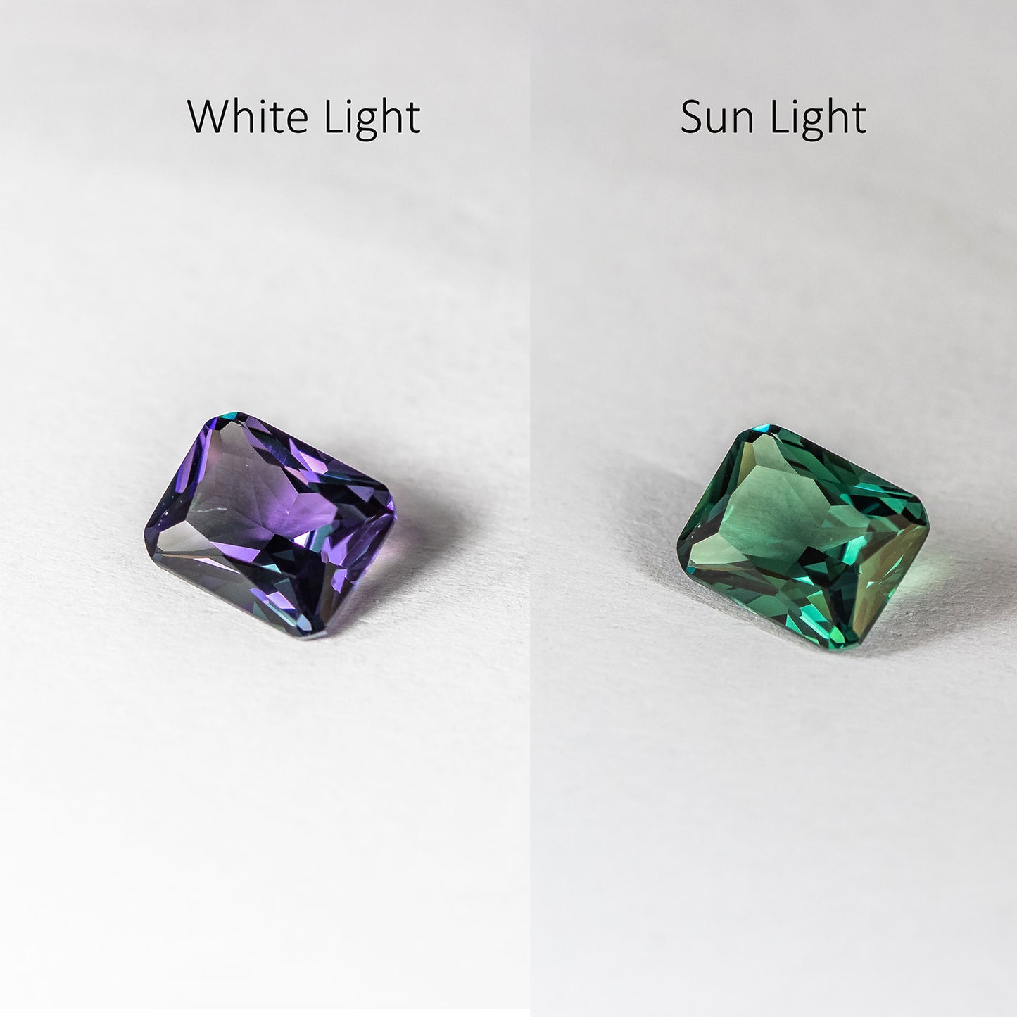 Nanosital #E-156 Alexandrite Color change Octagon 10*8 mm, 8*6 mm