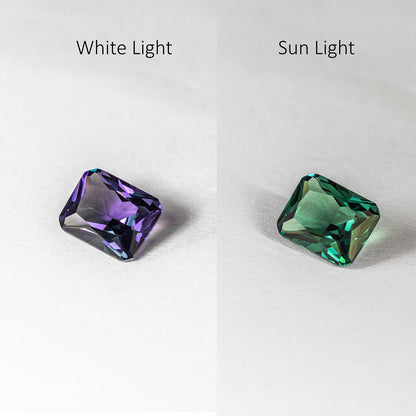Nanosital #E-156 Alexandrite Color change Octagon 10*8 mm, 8*6 mm