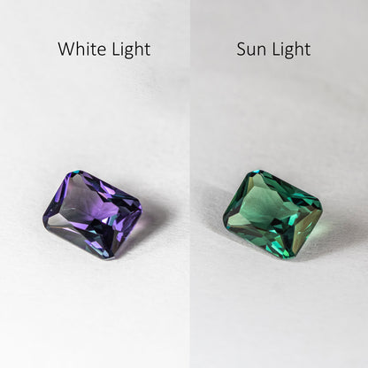 Nanosital #E-156 Alexandrite Color change Octagon 10*8 mm, 8*6 mm