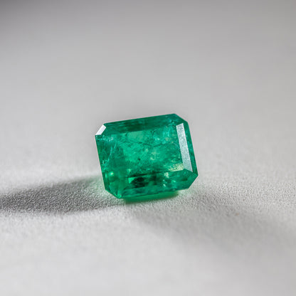 Nanosital #Z-22  Emerald with inclusions Octagon 14*12 mm 12*10 mm