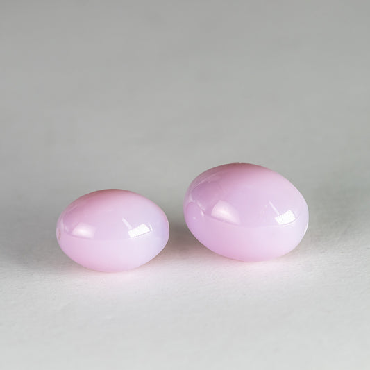 Nanosital #B-2860 Coral Milky Pink Beads 16*13 mm, 14*11 mm with half hole 1 mm