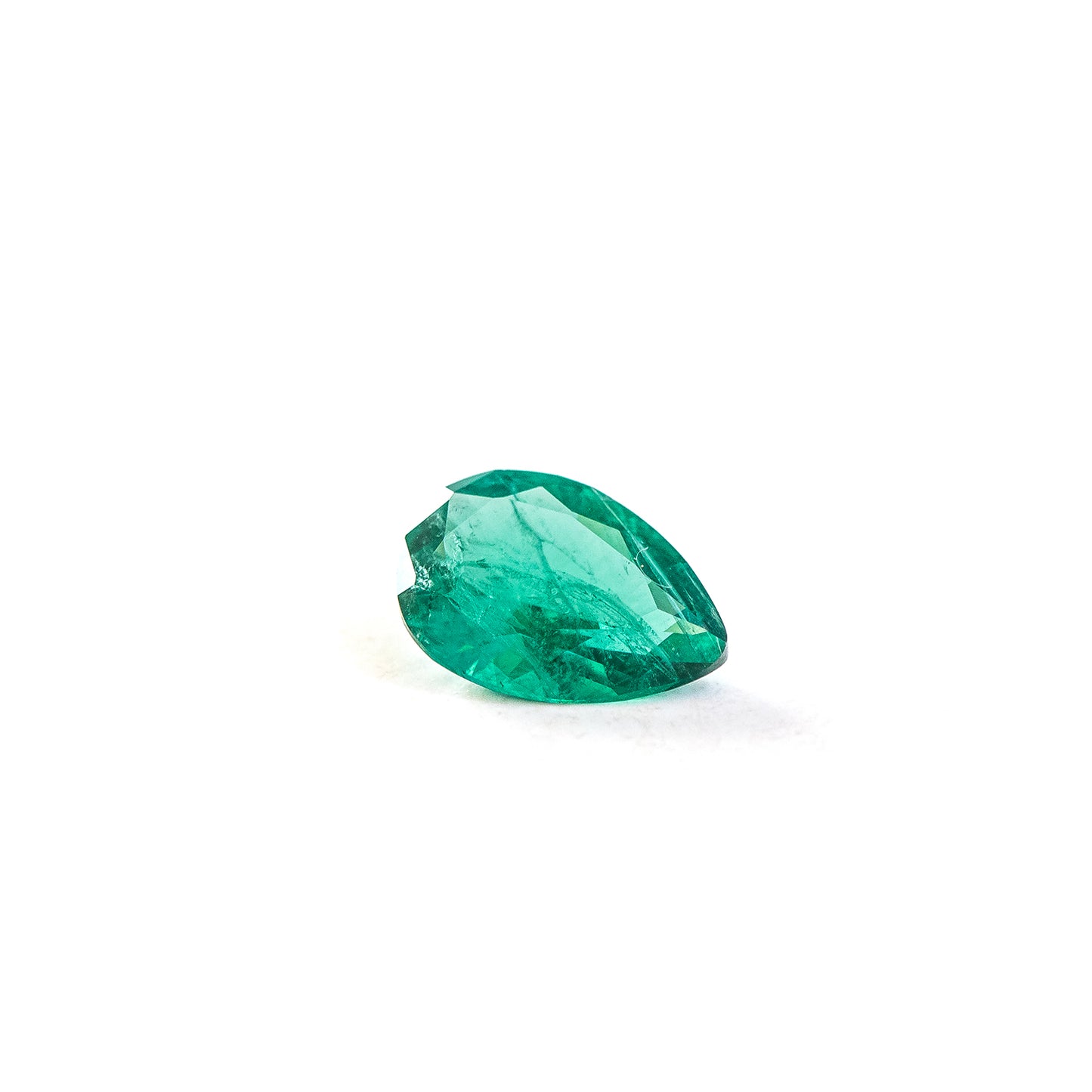 Nanosital #Z-22/B Emerald bluish with inclusions Pear 10*7 mm