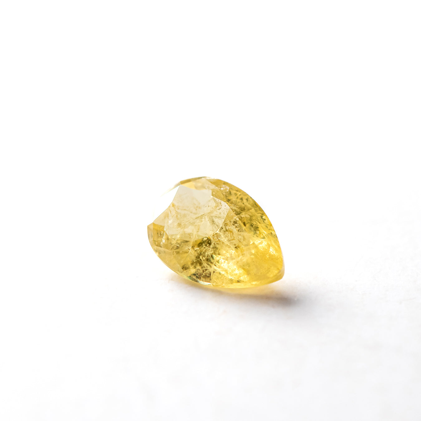 Nanosital #Z-7606 Yellow Sapphire with inclusions Pear 10*7 mm