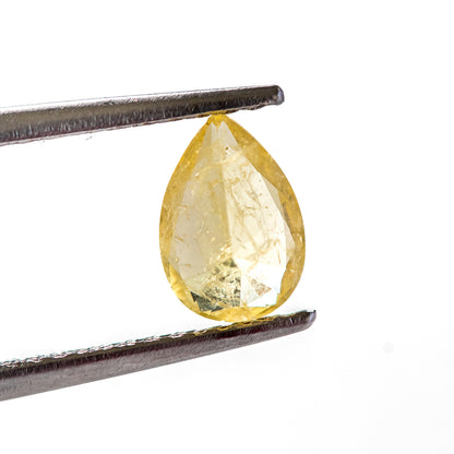 Nanosital #Z-7606 Yellow Sapphire with inclusions Pear 10*7 mm