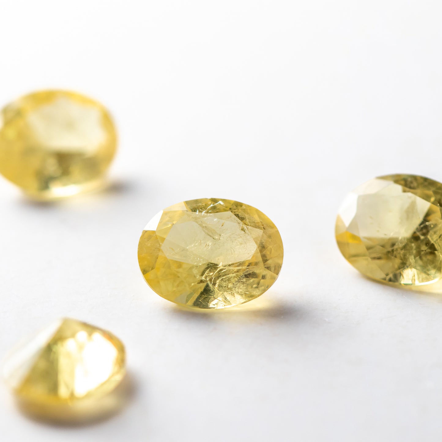 Nanosital #Z-7606 Yellow Sapphire with inclusions Oval 10*8 mm, 8*6 mm