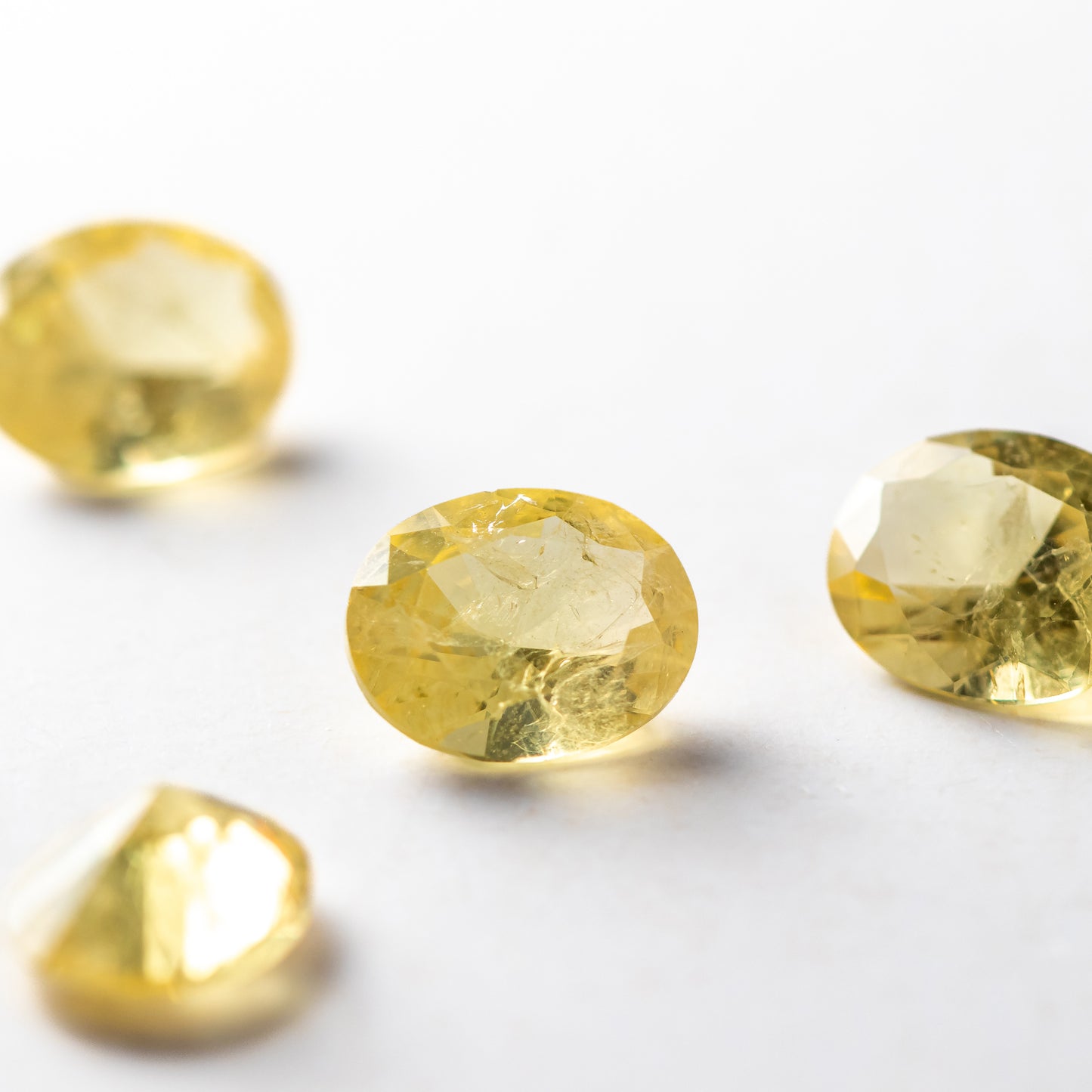 Nanosital #Z-7606 Yellow Sapphire with inclusions Oval 10*8 mm, 8*6 mm