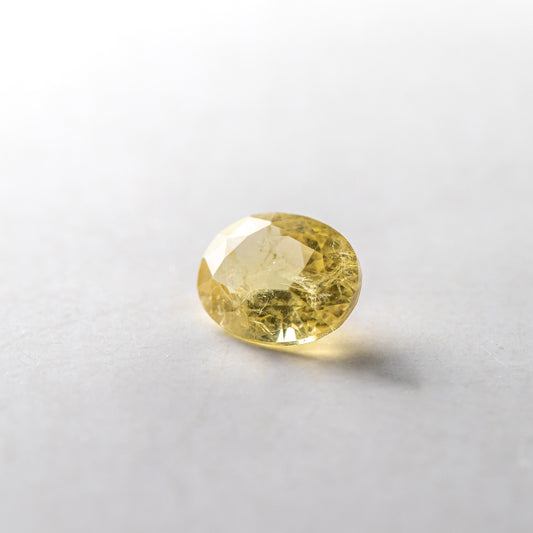 Nanosital #Z-7606 Yellow Sapphire with inclusions Oval 10*8 mm, 8*6 mm