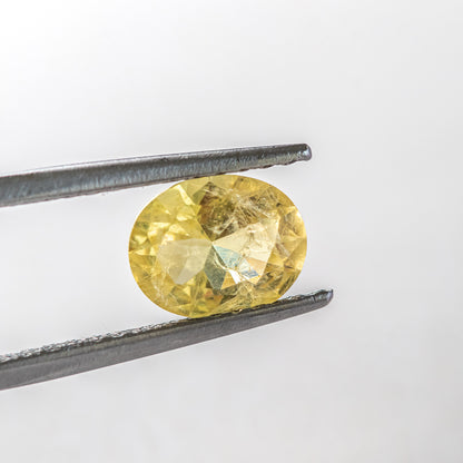 Nanosital #Z-7606 Yellow Sapphire with inclusions Oval 10*8 mm, 8*6 mm