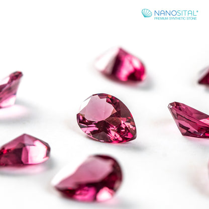 Nanosital #Z-R4 Rubellite with inclusions Pear 10*7 mm